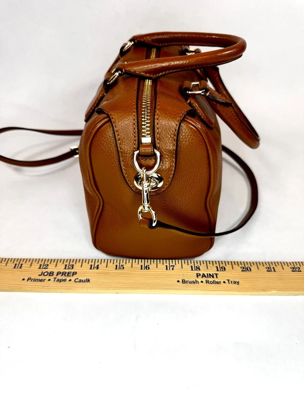 Coach Mini Bennett Satchel F36677 Pebbled Leather Saddle Brown Crossbody Bag